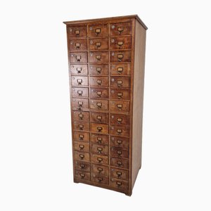 Dutch Industrial Oak Filling Apothecary, 1890s