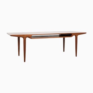 Mesa de centro danesa Mid-Century rectangular de teca atribuida a Johannes Andersen para Silkeborg, años 60