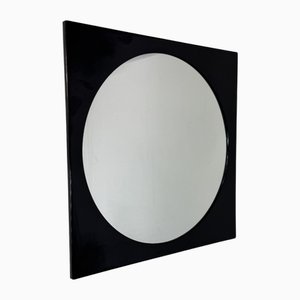 Schwarzer Italienischer Space Age Spiegel von Gino Colombini für Kartell, 1970er