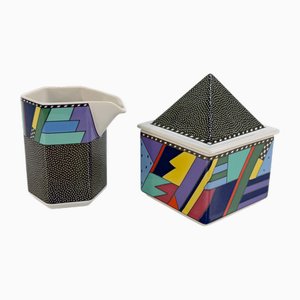 Juego de leche y azúcar Scenario Metropol de Barbara Brenner para Rosenthal, años 90. Juego de 2