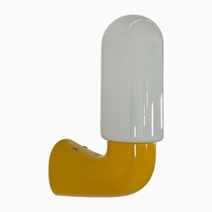 Yellow Wall Lamp in Glass & Plastic from Dietsche, Germany, 1980s
