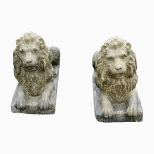 Sculpted Guardian Lions, 1960s, Set of 2