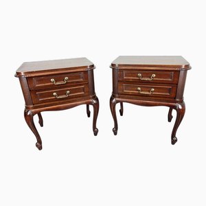 Tables de Chevet Vintage Style Louis XVI en Chêne, Set de 2