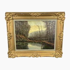 Paysage, Années 1800, Huile sur Toile, Encadrée