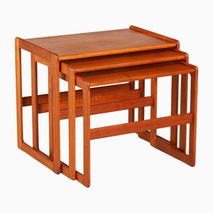 Mid-Century Danish Teak Nesting Tables by Arne Hovmand-Olsen for Mogens Kold, 1960s, Set of 3