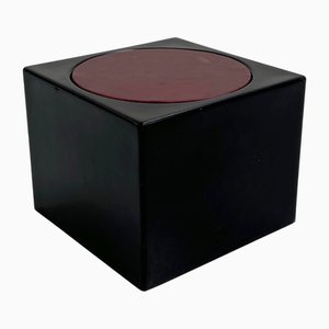 Black & Burgundy Il Kubile Cube Stool from MIM Roma, 1970s