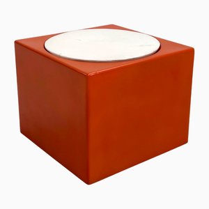 Orange & Weißer Il Kubile Würfelhocker von MIM Roma, 1970er