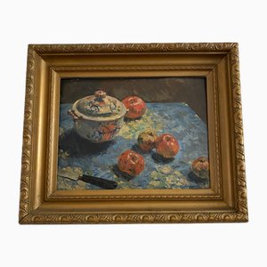 Still Life, 1890s, Oil on Cardboard, Framed