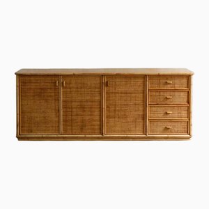 Vintage Bamboo and Rattan Sideboard, 1970s