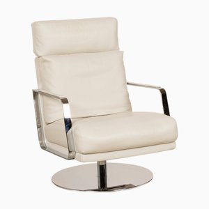 Poltrona modello 345 in pelle bianca di Rolf Benz