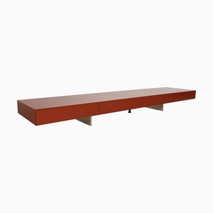 Pass Sideboard in Red Wood with Drawers from Molteni