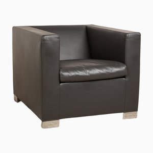 Suitcase Line Armchair in Grey Leather from Minotti