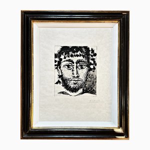 Pablo Picasso, Le Faune, 1958, Eau-forte et aquatinte sur Papier Japon Nacré, Encadré