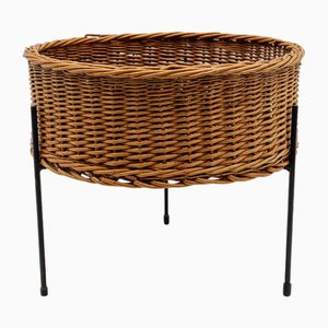 Mid-Century Modern Korb aus Rattan, 1960er