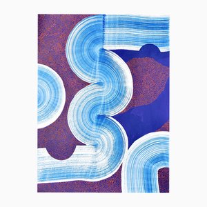 Sumit Mehndiratta, Coucher de Soleil Courbé, Acrylique sur Papier