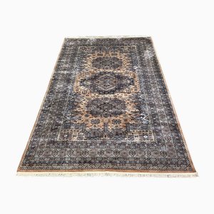 Middle Eastern Hand-Knotted Wool and Silk Rug