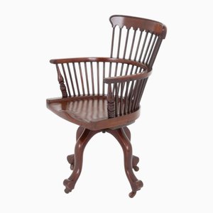 Silla de escritorio victoriana de caoba, década de 1880