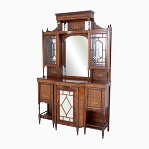 Viktorianischer Beistellschrank mit Intarsien, 1890er