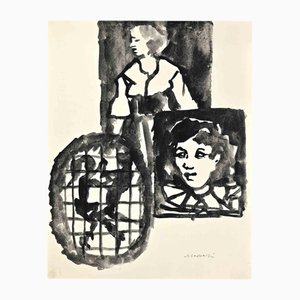 Mino Maccari, Studi, Acquarello, 1950