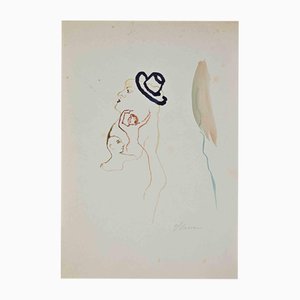 Mino Maccari, Study for Dance, Watercolor, 1950