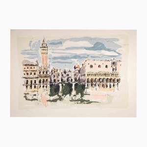 Lithographie, Franco Marzilli, View of Venice, 1980s