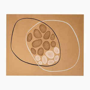 Amanda Andersen, Venn Diagram, Colored Pencil Drawing on Brown Paper, 2023
