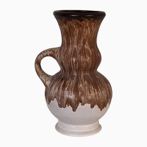 Cream Ceramic Vase with Brown Gradient Glaze from Dümler & Breiden, Germany, 1970s