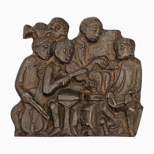 Brutalistischer Gusseiserner Wandbehang für Musiker, Egino Weinert zugeschrieben, 1960er