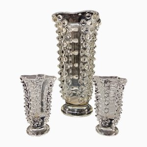 Rostrato Series Vases in Murano Glass attributed to Ercole Barovier for Maestri di Murano, 1960s, Set of 3