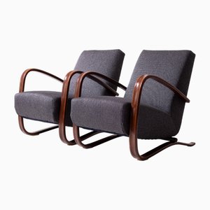 Sillones vintage de Jindrich Halabala, Former Czechoslovakia, años 50. Juego de 2