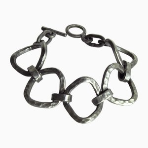 Pulsera modernista de estaño, Dinamarca, años 70