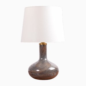 Lampada da tavolo moderna in vetro marrone di Sidse Werner per Holmegaard, Danimarca, anni '80