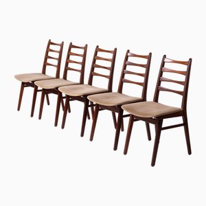 Sedie da pranzo Mid-Century in teak, Danimarca, anni '60, set di 5