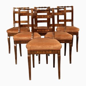Sedie Carlo X in noce, Italia, set di 6