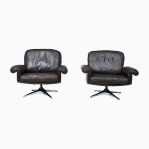 DS-31 Swivel Chairs in Leather from De Sede, 1970s, Set of 2