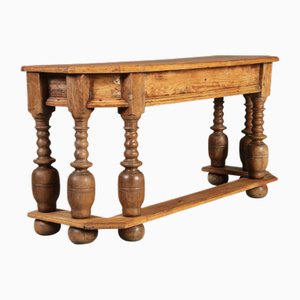 Tavolino antico in legno di conifere e fioriera, XVI-XVII secolo, 1600