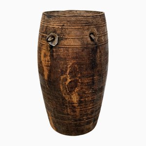 Indischer Vintage Wassertopf aus Holz, 1950er