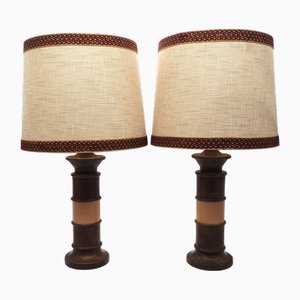 Lampade da tavolo in ceramica di Aldo Londi per Bitossi, Italia, anni '70, set di 2