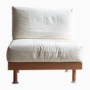 Vintage Italian Minimalist Japandi Style Chaise Lounge