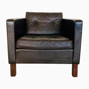 Vintage Danish Chair in Brown Leather by Erik Jørgensen, 1970s