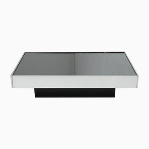 Coffee Table with Hidden Dry Bar in Stainless Steel and Glass from Cidue, 1970s