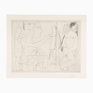 Pablo Picasso, Peintre et Modèle avec une Spectatrice, 1963, Etching