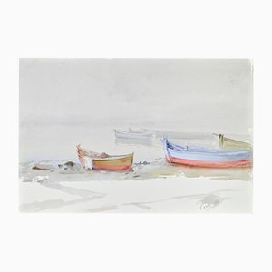 Carlo Ravagnan, View of the Lagoon in Venice, Watercolor