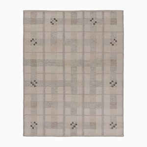 Rug with Geometric Patterns in Grays by Rug&Kilim