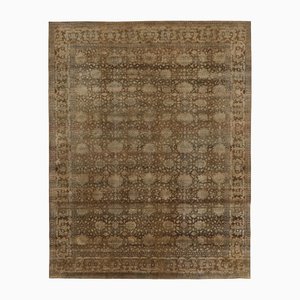 Rug in Beige and Gold Floral Lattice Design by Rug&Kilim