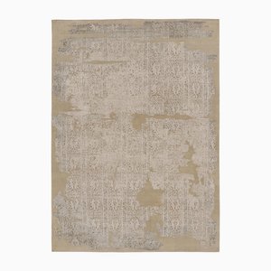 Abstrakter Fragment Design Teppich aus Kreide & Eschenholz von Rug&Kilim