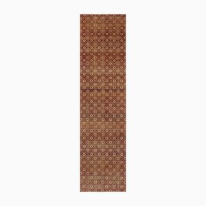 Runner Rug in Ombre Terracotta und Burgunder Gitter von Rug&Kilim