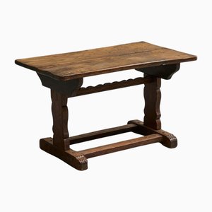 Tavolino Wabi Sabi in stile Trestle in quercia