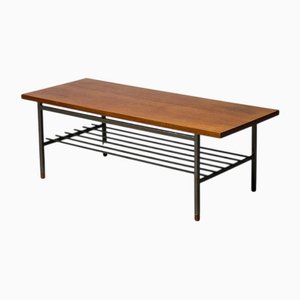 Dutch Modernist Coffee Table with Square Rod Base and Teak Top from Pastoe, 1950s