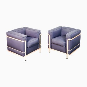 Fauteuils LC2 par Le Corbusier pour Cassina, Set de 2